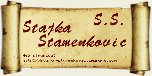 Stajka Stamenković vizit kartica